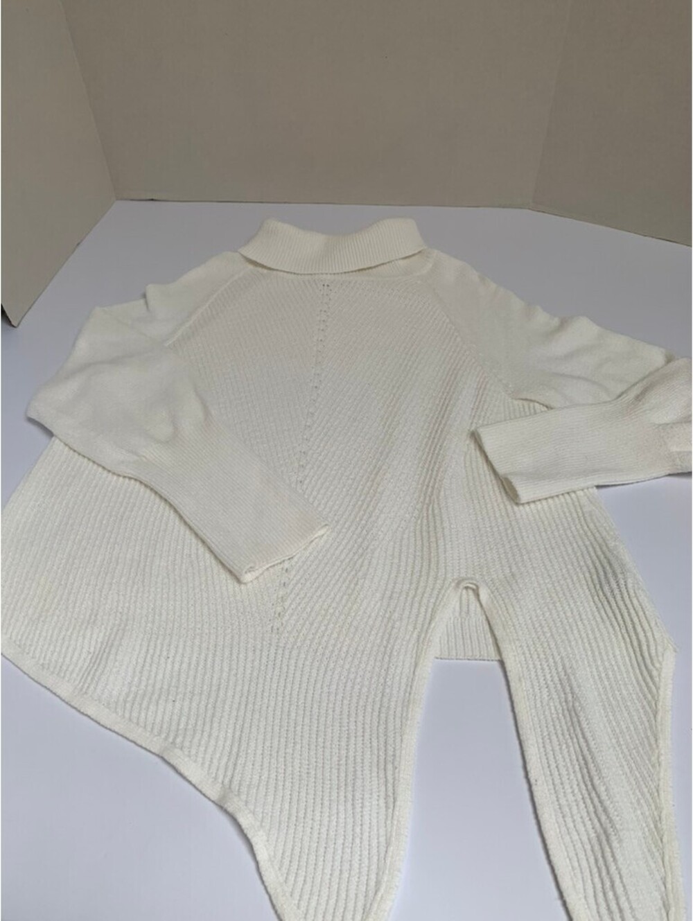 Lauren Conrad Chunky White Knit Turtleneck Sweater Size XL